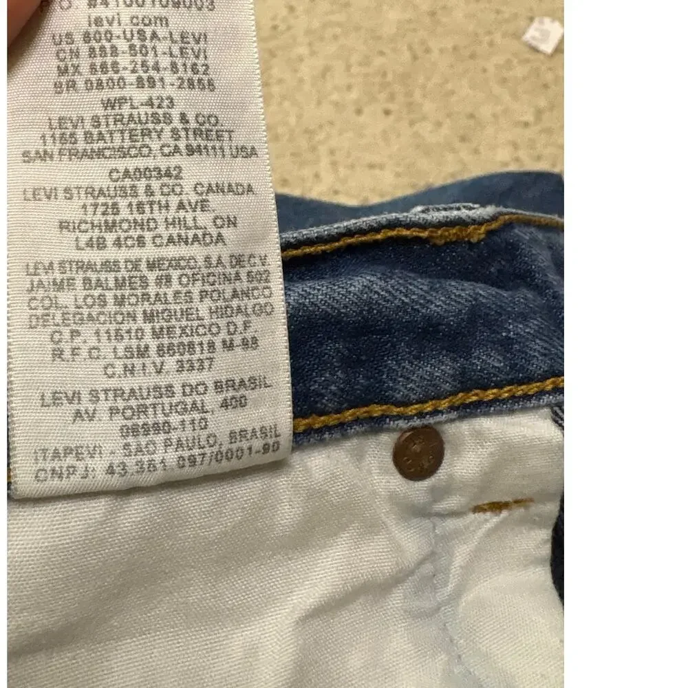 Vintage Levi 501 Jeans Faded Baggy Straight Fit Button Fly Size 36x30